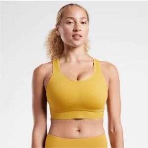 NWT! Athleta Mustard Yellow Hustle II Bra B-DD - Size 32B/C 💿